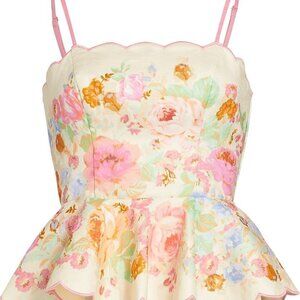 Zimmermann Raie Floral Scalloped Top